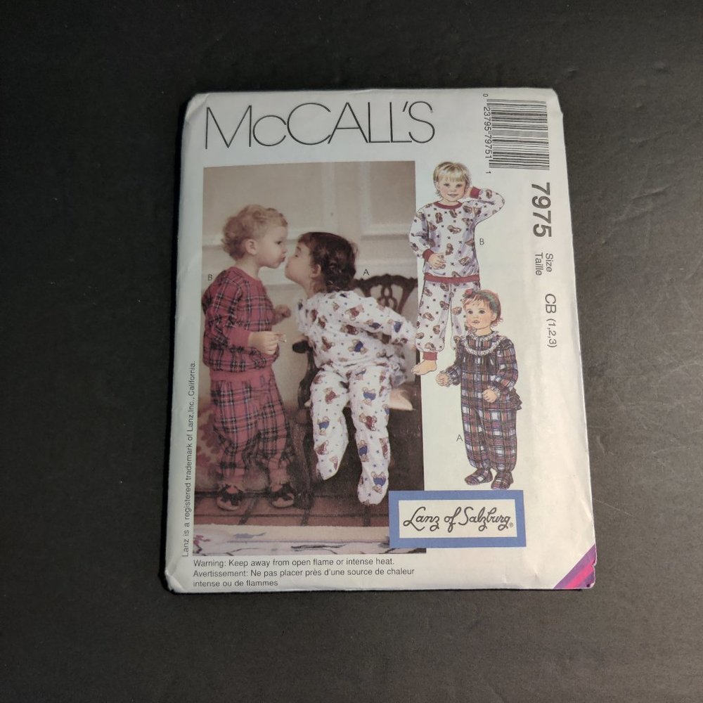 McCall's Toddlers One and Two Piece Pajamas #7975